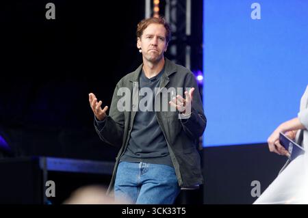 Sebastian Vettel auf der IAA Mobility 2025 a der Messe München. München, 09.09.2025 *** Sebastian Vettel all'IAA Mobility 2025 presso Messe München Monaco di Baviera, 09 09 2025 foto:xAgenturxWehnertx/xGränzdörferx/xFuturexImagex vettel 5919 Foto Stock