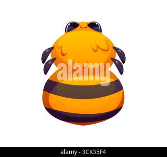 Font miele, insetto d'api numero 8 otto. Apicoltura bambini ABC carattere cifra, dolce miele agricoltura alfabeto vettoriale font simbolo numerico. Cifre tipografiche matematiche per la raccolta delle api da miele Illustrazione Vettoriale