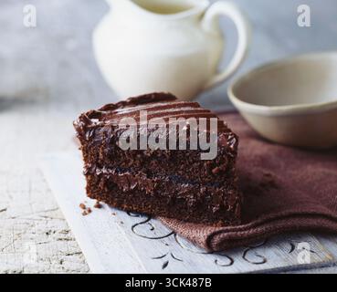 Crema di cioccolato torta Foto Stock