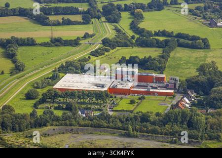 Foto aerea, Riba Verpackungen GmbH, Pelkum District, Hamm, Ruhr area, Renania settentrionale-Vestfalia, Germania, DE, Europa, imprese commerciali, commercio Foto Stock