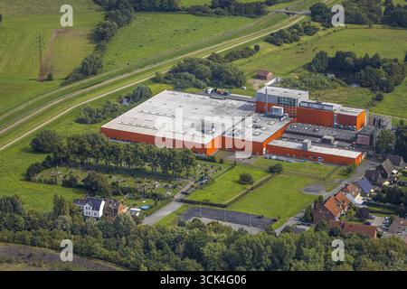 Foto aerea, Riba Verpackungen GmbH, Pelkum District, Hamm, Ruhr area, Renania settentrionale-Vestfalia, Germania, DE, Europa, imprese commerciali, commercio Foto Stock