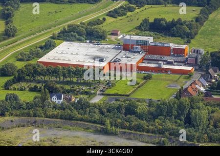Foto aerea, Riba Verpackungen GmbH, Pelkum District, Hamm, Ruhr area, Renania settentrionale-Vestfalia, Germania, DE, Europa, imprese commerciali, commercio Foto Stock
