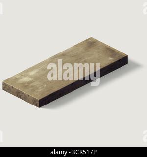 Una tavola di legno semplice e rettangolare con superficie ruvida, adatta per la costruzione o l'artigianato. Foto Stock