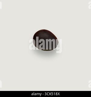 Un concetto unico di oliva nera isolata su fondo semplice, molto adatta ad essere utilizzata in progetti prevalentemente culinari. Foto Stock