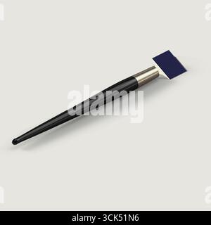 Un'elegante penna nera con punta blu quadrata, progettata per scrivere o disegnare con precisione. Foto Stock