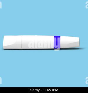 Una penna elegante e moderna con un accento blu, progettata per scrivere o disegnare. Foto Stock