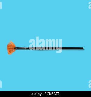 Una spazzola per il trucco con punta a ventaglio, progettata per applicare con precisione cosmetici. Foto Stock