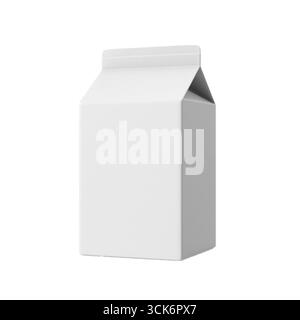 Cartone bianco semplice per il latte, progettato per il confezionamento di bevande. Foto Stock