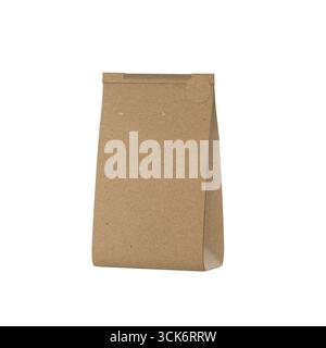 Un semplice sacchetto di carta marrone, generalmente utilizzato per confezionare alimenti o piccoli articoli. Foto Stock