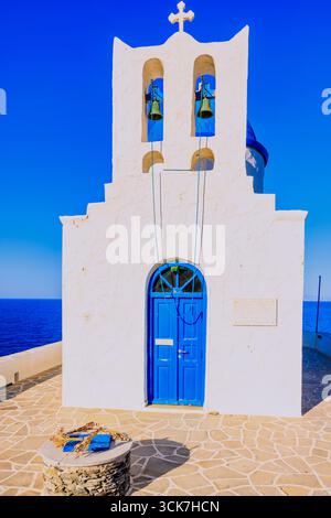 Chiesa dei sette Martiri, Kastro, Isola di Sifnos, Isole Cicladi, Grecia Foto Stock