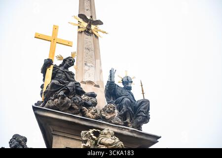 Praga, repubblica Ceca - 29 dicembre 2024. Colonna della peste della Santissima Trinità Foto Stock
