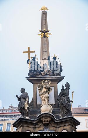 Praga, repubblica Ceca - 29 dicembre 2024. Colonna della peste della Santissima Trinità Foto Stock