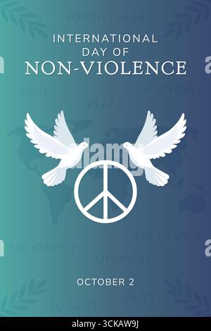 Poster Vector giornata internazionale della nonviolenza. Illustrazione Vettoriale