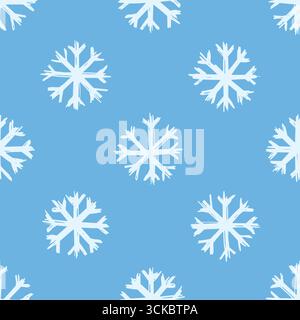 Fiocchi di neve motivo senza cuciture. Illustrazione vettoriale sfondo piatto. Illustrazione Vettoriale