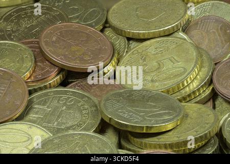 Monete in euro Foto Stock