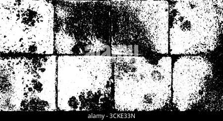 Macchie di muffa macchiate sulle piastrelle del bagno con motivi irregolari per effetti di sfondo sgradevoli. Illustrazione Vettoriale