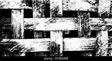 Trama rustica a trama di cesto in vimini con rivestimento grunge intrecciato per un design accattivante. Illustrazione Vettoriale