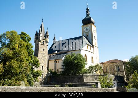 Torre del Castello di Rothschild con estensione in vetro a Waidhofen an der Ybbs, Austria Foto Stock