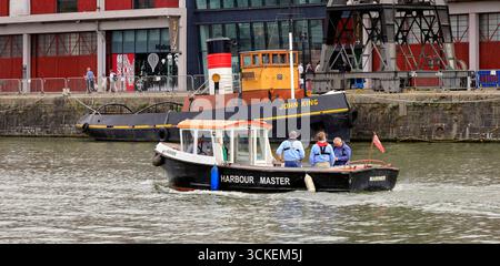 Harbour Master Boat Mariner, porto galleggiante di Bristol, Inghilterra, Regno Unito. Presa agosto 2025. Foto Stock