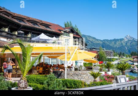 Via Salina - Hotel am SEE il 9 agosto 2025 a Haldensee , Tirolo, Austria . Foto Stock