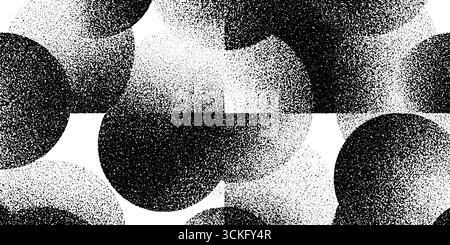 Stippling dotwork pattern senza cuciture di fasi lunari per il design artistico. Illustrazione Vettoriale