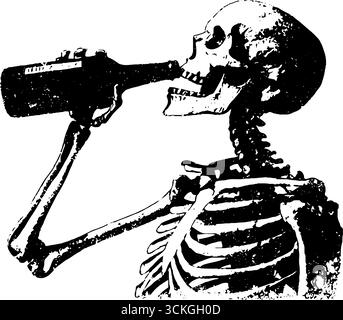 Illustrazione grunge in bianco e nero per halloween e decorazioni gotiche. Illustrazione Vettoriale