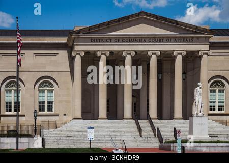 Facciata neoclassica della Corte d'appello DC a Washington Foto Stock