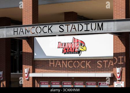 L'Hancock Stadium è sede della squadra di football dei Redbirds della Illinois State University che partecipa alla NCAA Missouri Valley Football Conference. Foto Stock