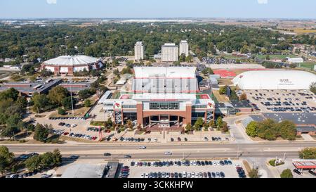 L'Hancock Stadium è sede della squadra di football dei Redbirds della Illinois State University che partecipa alla NCAA Missouri Valley Football Conference. Foto Stock