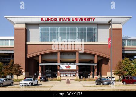 L'Hancock Stadium è sede della squadra di football dei Redbirds della Illinois State University che partecipa alla NCAA Missouri Valley Football Conference. Foto Stock