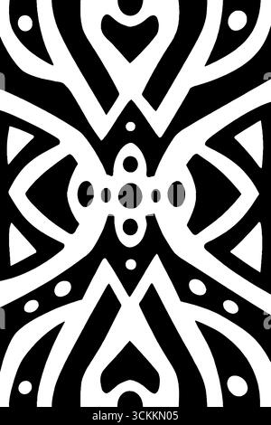 Banner con motivi etnici incisi per il design artistico e la decorazione. Illustrazione Vettoriale