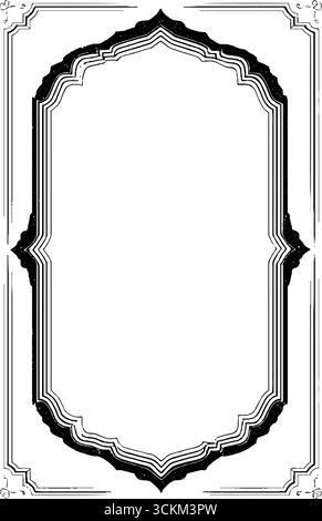 Bordo astratto in bianco e nero vintage per biglietti e poster. Illustrazione Vettoriale