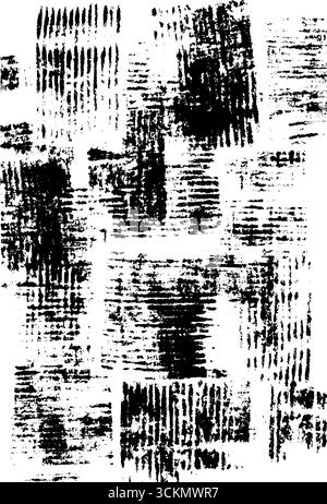 Tratti di pastello a cera nera astratta su sfondo bianco. Illustrazione Vettoriale