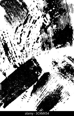 L'inchiostro caotico spruzza un segno spontaneo per creare design e sfondi creativi. Illustrazione Vettoriale