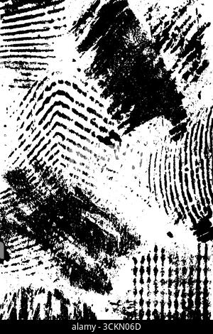 Macchie d'inchiostro caotiche e segni spontanei per creare progetti creativi. Illustrazione Vettoriale