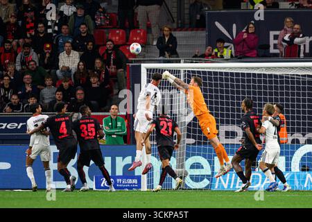 LEVERKUSEN, GERMANIA - 12 SETTEMBRE 2025: - La partita di Bundesliga Bayer 04 Leverkusen contro SG Eintracht Frankfurt alla BayArena. Foto Stock