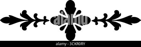 Croce ornata con struttura a vite e design a linee di scorrimento per progetti decorativi. Illustrazione Vettoriale