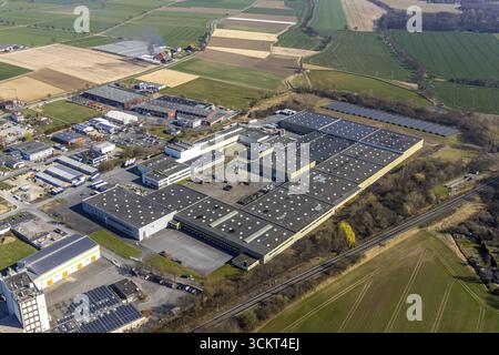 Fotografia aerea, Kettler GmbH Werk Mersch nella zona industriale Zur Mersch, Werl, Soester Boerde, Renania settentrionale-Vestfalia, Germania, DE, Europa, co Foto Stock