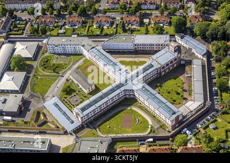 Vista aerea, prigione di Werl, Belgische Strasse, Werl, Soester Boerde, Renania settentrionale-Vestfalia, Germania, arresto, DE, Europa, imprigionamento, pena detentiva Foto Stock