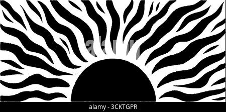 Design minimalista della montatura in bianco e nero per striscioni e poster. Illustrazione Vettoriale