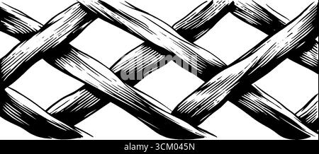 Motivo a reticolo intrecciato con motivo a croce diamantato per un design decorativo. Illustrazione Vettoriale