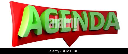 Freccia DELL'AGENDA rivolta verso il basso, isolata su sfondo bianco Foto Stock