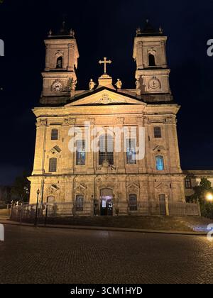 Chiesa di nostra Signora di Lapa di notte Porto Portogallo Foto Stock