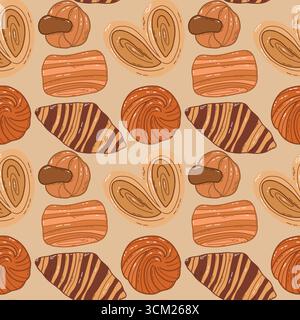 Ricchissima di dolcetti assortiti su sfondo beige Illustrazione Vettoriale