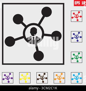 Icona rete. Simbolo di connessione. social network. Vettore Illustrazione Vettoriale