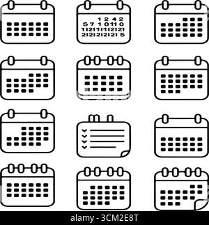 Icona calendario minimalista in illustrazioni disegnate a mano Illustrazione Vettoriale