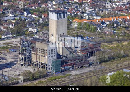 Vista aerea, decostruzione della miniera di carbone di Westerholt, ex miniera DSK Lippe, Westerholt, Herten, regione della Ruhr, Renania settentrionale-Vestfalia, Germania, DE, Europa Foto Stock