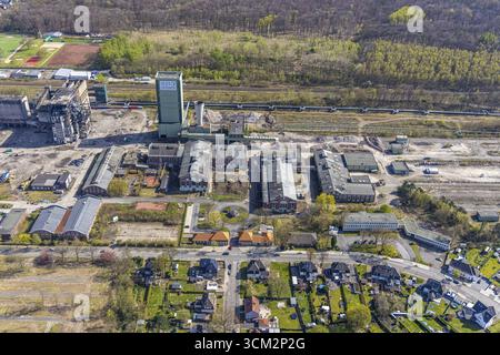 Vista aerea, decostruzione della miniera di carbone di Westerholt, ex miniera DSK Lippe, Westerholt, Herten, regione della Ruhr, Renania settentrionale-Vestfalia, Germania, DE, Europa Foto Stock