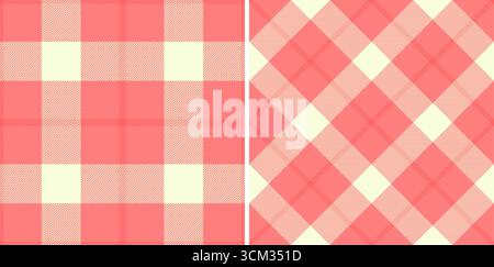 Due motivi di tartan beige rosa, uno classico, uno diagonale. Design tessile, campione di tessuto. Da utilizzare per sfondi, progetti stagionali o progetti a tema. Illustrazione Vettoriale