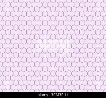 Sfondo geometrico minimo. Colore viola su sfondo corrispondente. Griglia esagonale semplice. Forme geometriche esagonali. Motivo senza cuciture. Illustrazione Vettoriale